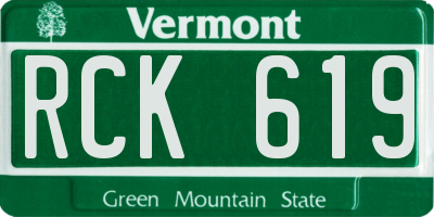 VT license plate RCK619