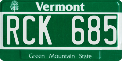 VT license plate RCK685