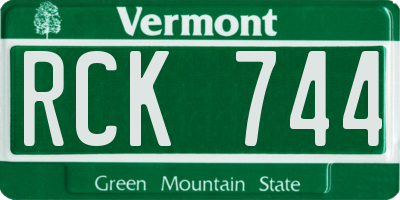 VT license plate RCK744