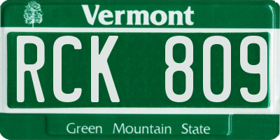 VT license plate RCK809