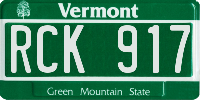 VT license plate RCK917