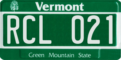VT license plate RCL021