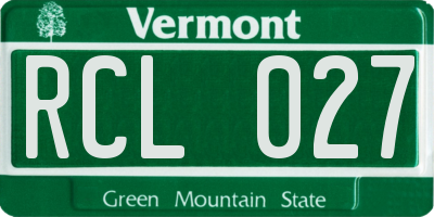 VT license plate RCL027