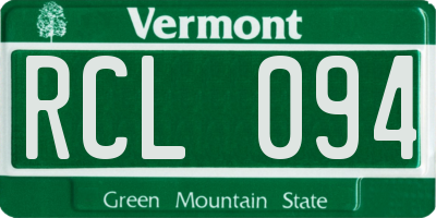 VT license plate RCL094