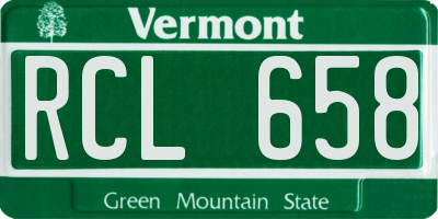 VT license plate RCL658