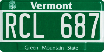VT license plate RCL687
