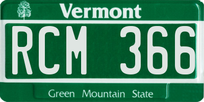 VT license plate RCM366