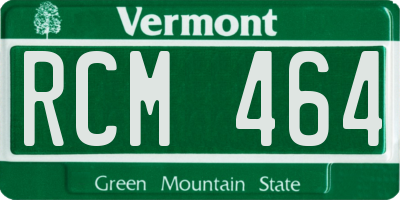 VT license plate RCM464