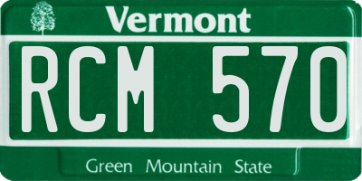 VT license plate RCM570