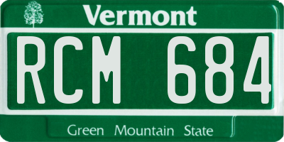 VT license plate RCM684