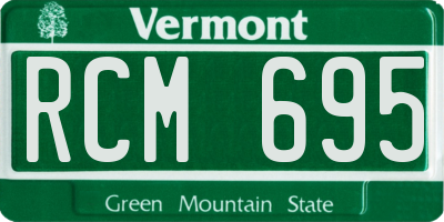 VT license plate RCM695