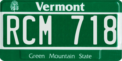 VT license plate RCM718