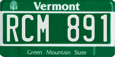 VT license plate RCM891