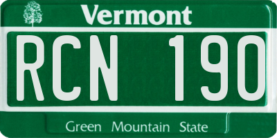 VT license plate RCN190