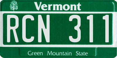 VT license plate RCN311