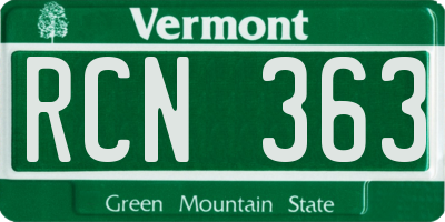 VT license plate RCN363