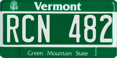 VT license plate RCN482