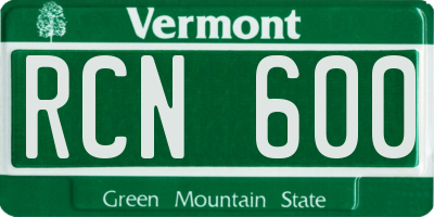 VT license plate RCN600