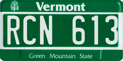 VT license plate RCN613