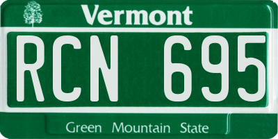 VT license plate RCN695