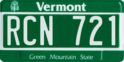VT license plate RCN721