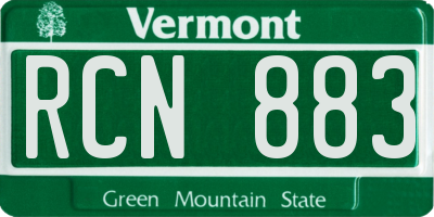 VT license plate RCN883