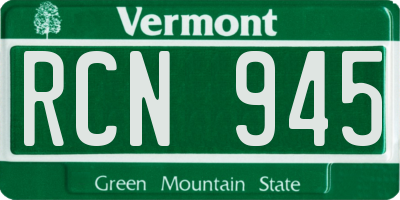 VT license plate RCN945