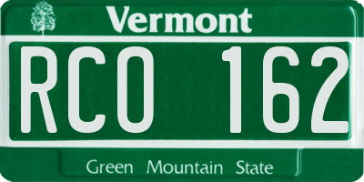 VT license plate RCO162