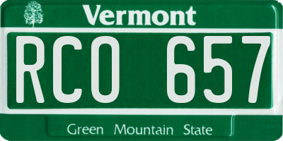 VT license plate RCO657