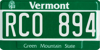 VT license plate RCO894
