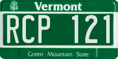 VT license plate RCP121