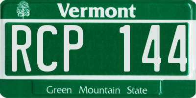 VT license plate RCP144