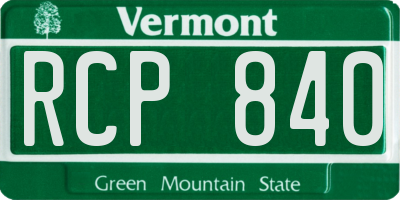 VT license plate RCP840