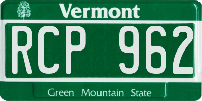 VT license plate RCP962