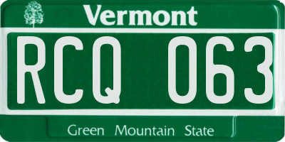 VT license plate RCQ063