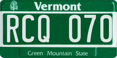 VT license plate RCQ070