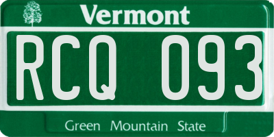 VT license plate RCQ093