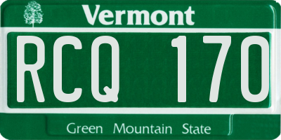 VT license plate RCQ170