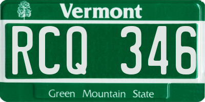 VT license plate RCQ346