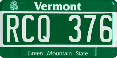 VT license plate RCQ376