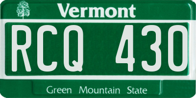 VT license plate RCQ430