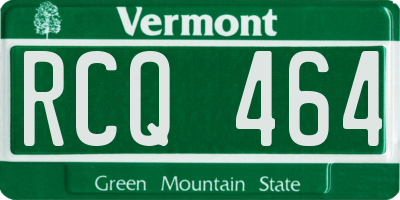VT license plate RCQ464