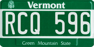VT license plate RCQ596