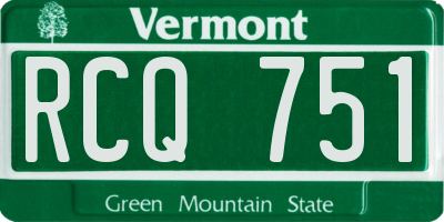 VT license plate RCQ751