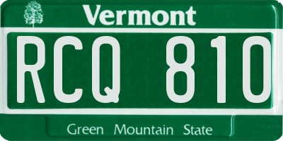 VT license plate RCQ810