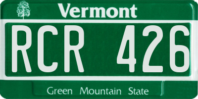 VT license plate RCR426