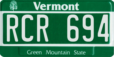 VT license plate RCR694
