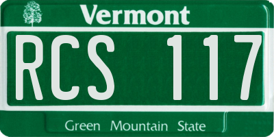 VT license plate RCS117