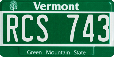 VT license plate RCS743