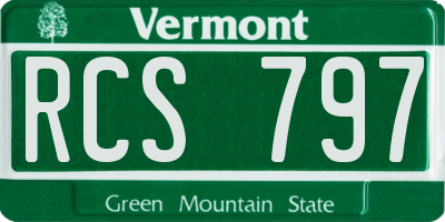VT license plate RCS797